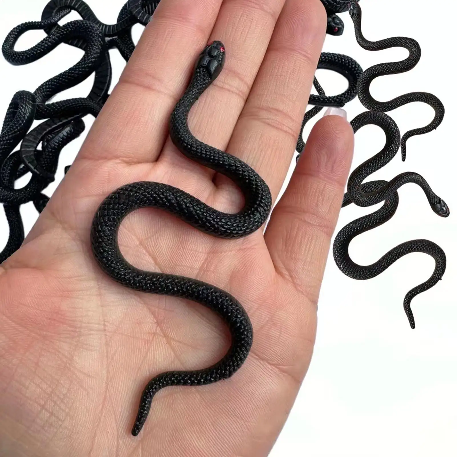 1pc Soft Rubber Simulation Black Snake Toy Funny Water Snake Model Cobra Small Halloween Party Intimidation Holiday Gift
