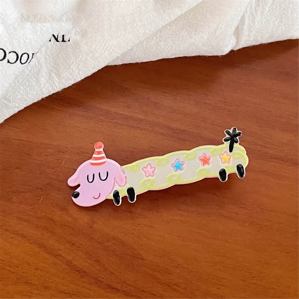 

Elegant Plastic Dog Duckbill Clip Flower Plaid Cartoon Hair Clip Barrettes Headwear Animal Hairpin Party