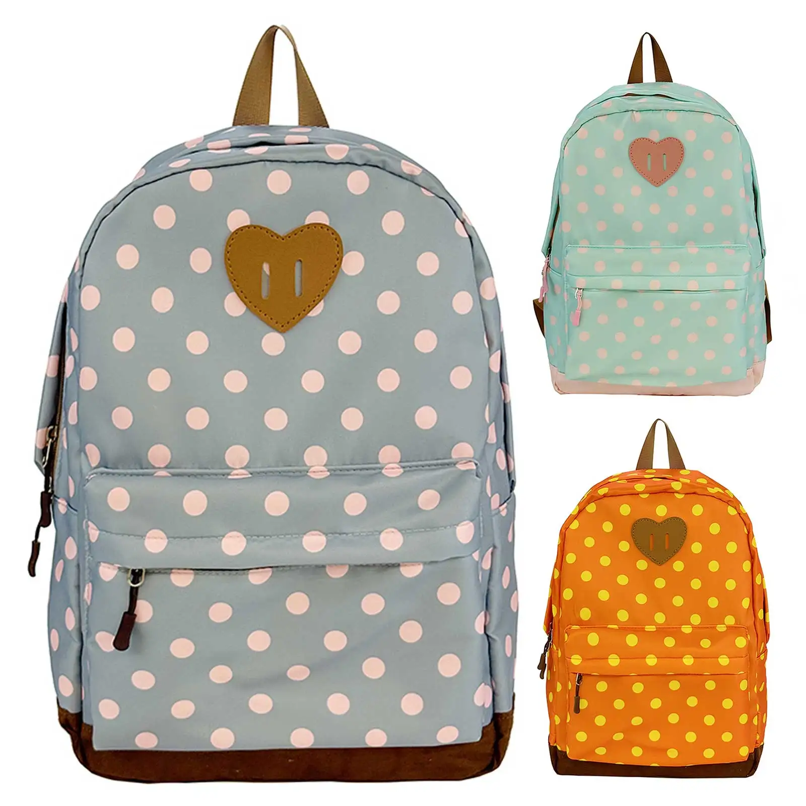 Women Nylon Polka Dot Cute Playful Bookpack Multiple Pockets Laptop Backpacks Travel Bag for Teens Women College Commute