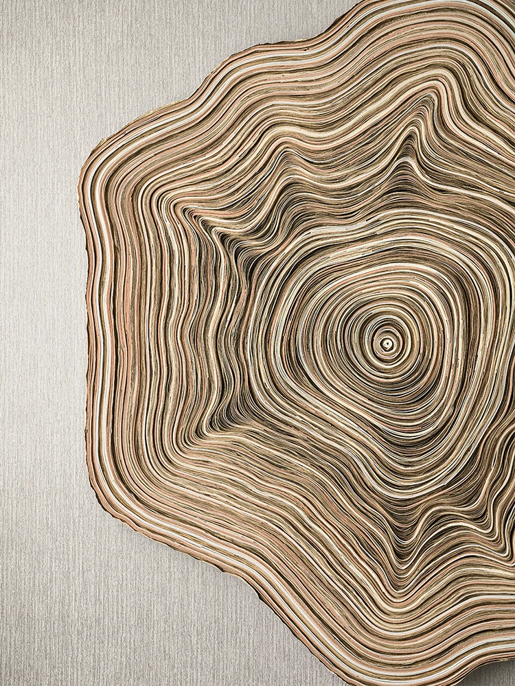 Wabi-Sabi Style Three-Dimensional Texture Handmade Pleated Cloth Living Room Paper Art Entrance Abstract  Decorative Painting