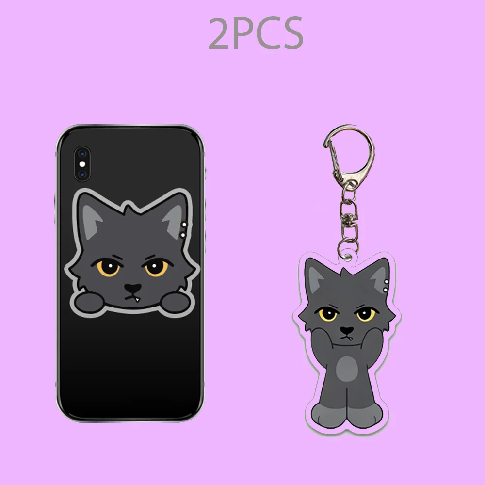 NEXZ حامل هاتف المفاتيح 2 قطعة/المجموعة الكرتون جديلة PVC قابلة للتطوير فين حامل الاكريليك الطباعة قلادة حلقة رئيسية Haru Seita المشجعين هدية #4