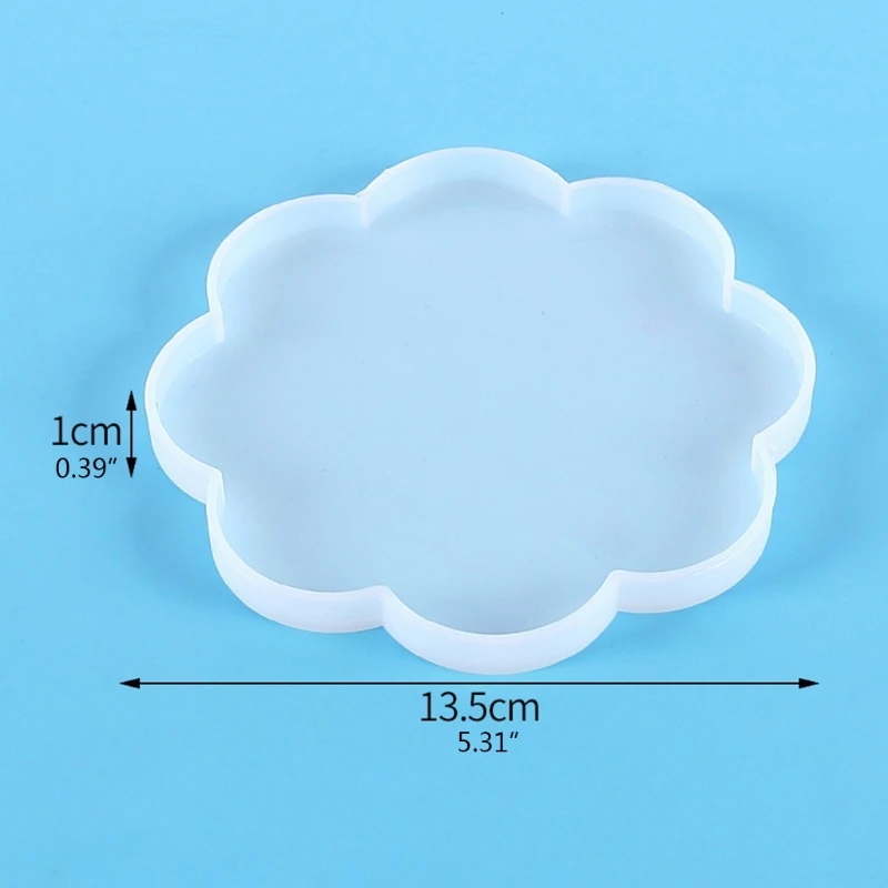 DIY Flower Tea Tray Coaster Silicone Mold Flower-shaped Cup Mat Holder Epoxy Resin Mould Crafts Home Decoration Casting Tool