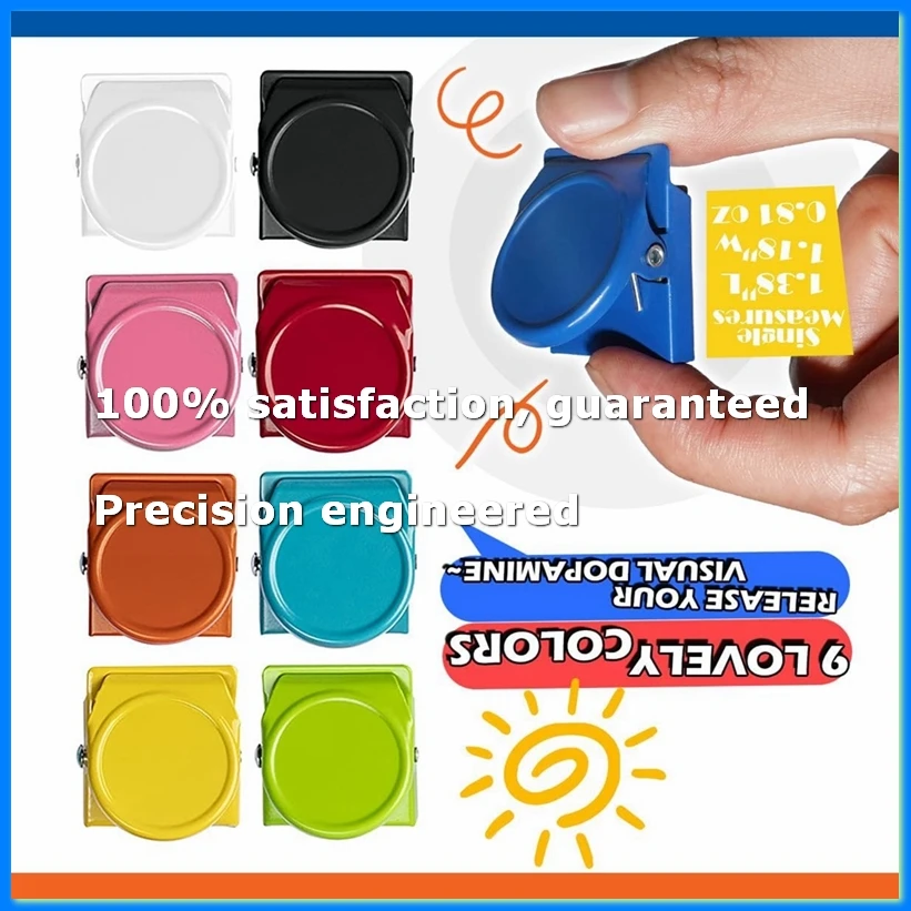 

Magnet Clips 9 Pack Magnetic Clips for Classroom Whiteboard Refrigerator Fridge, Assorted Colors-FS