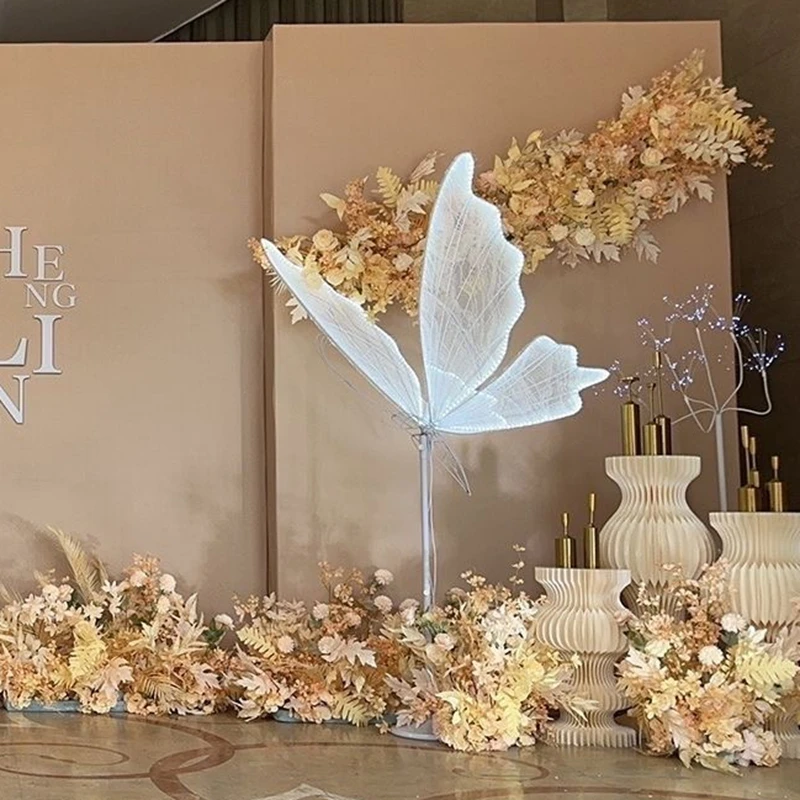 Decor Wedding Butterfly Lamp Lace Romantic Creative Lamps Road Load Walkway new store exhibition hall Stage Party ceiling light