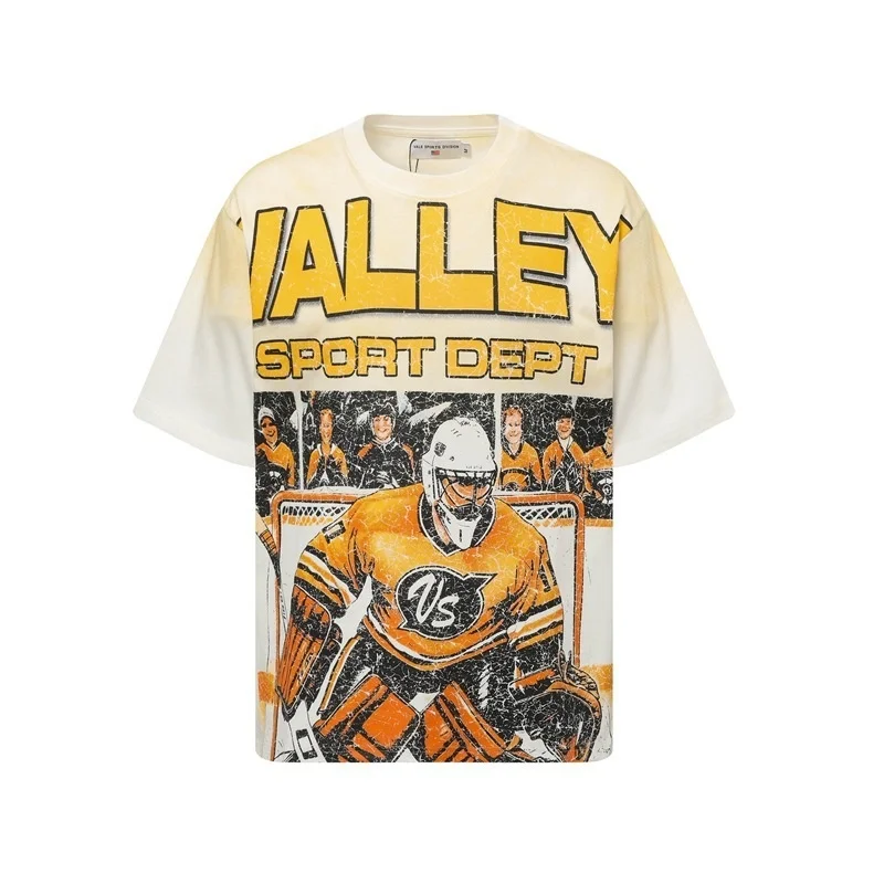 Vale FOREVER Summer New Arrival, American Retro Figure Print High Street Loose Casual Washed Vintage Short Sleeve T-Shirt
