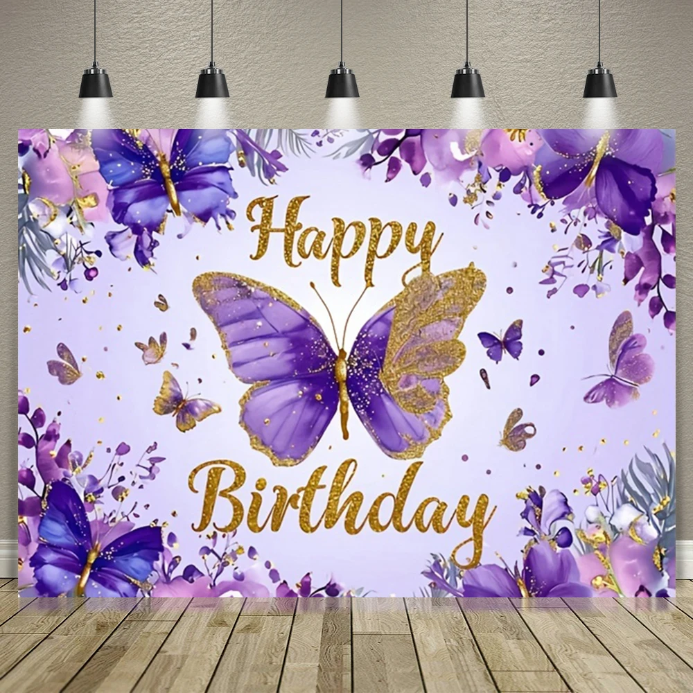 

Butterfly Background Photography Girl Happy Birthday Party Background Wedding Baby Shower Photo Background Photography