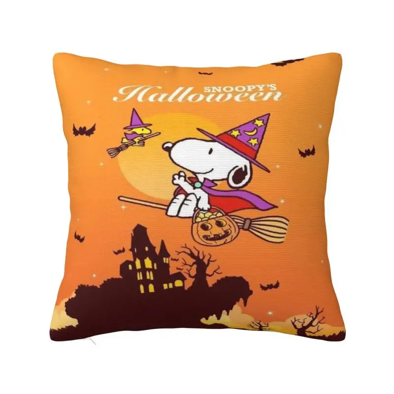 Custom S-Snoopys Anime Nordic Throw Pillow Covers Halloween Bat Sofa Cushion