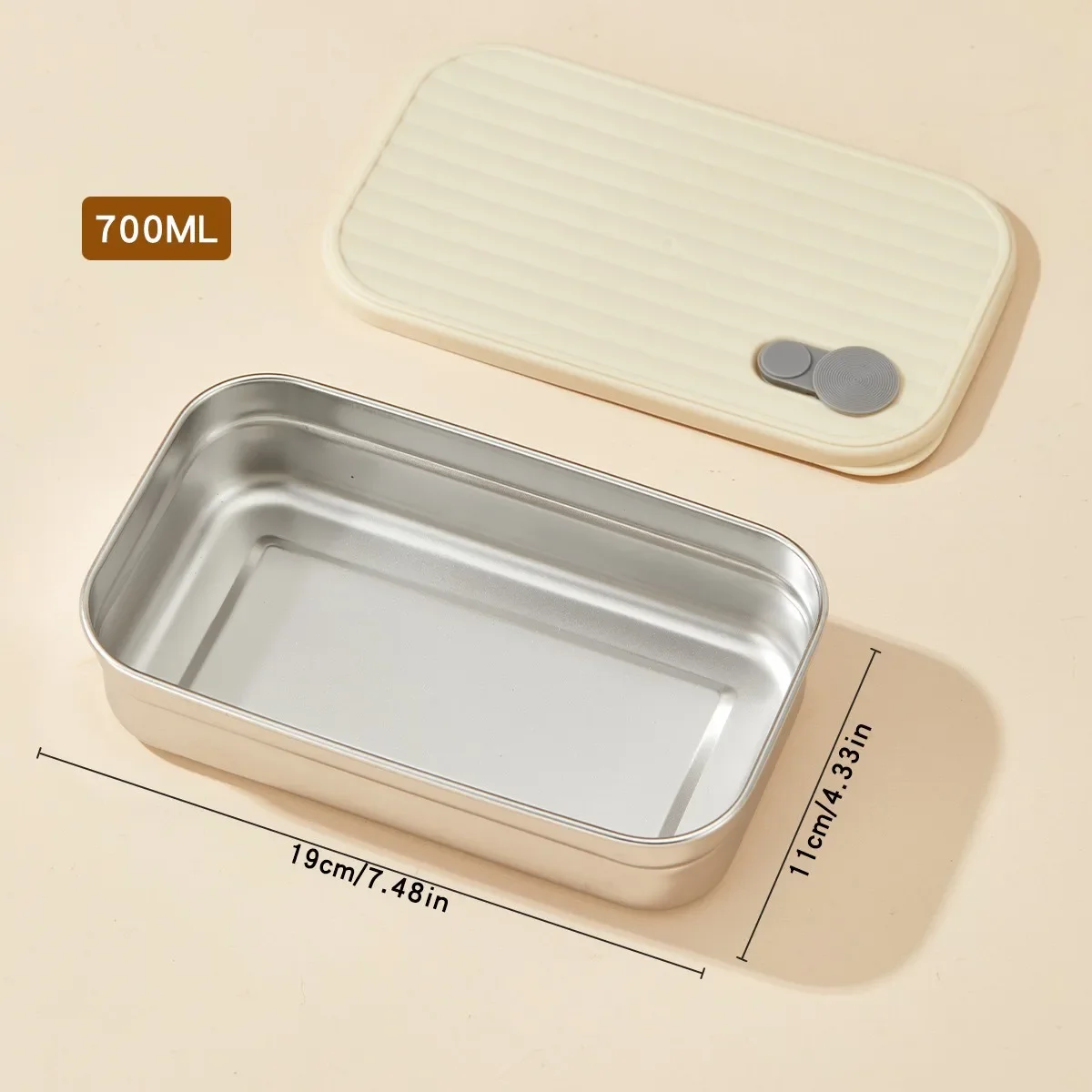 Stapelbare, lekvrije voedselcontainer met 1/2 vakken, gemaakt van 304 roestvrij staal, lunchbox, geschikt voor de koelkast, luchtdichte, vochtbestendige doos, magnetronbestendig.