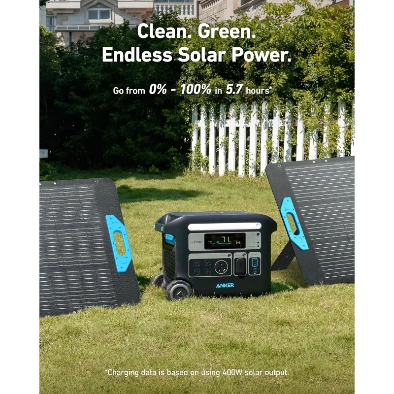 مولد الطاقة الشمسية 2400 واط، محطة طاقة LiFePO4، لرحلات RV الخارجية والطوارئ