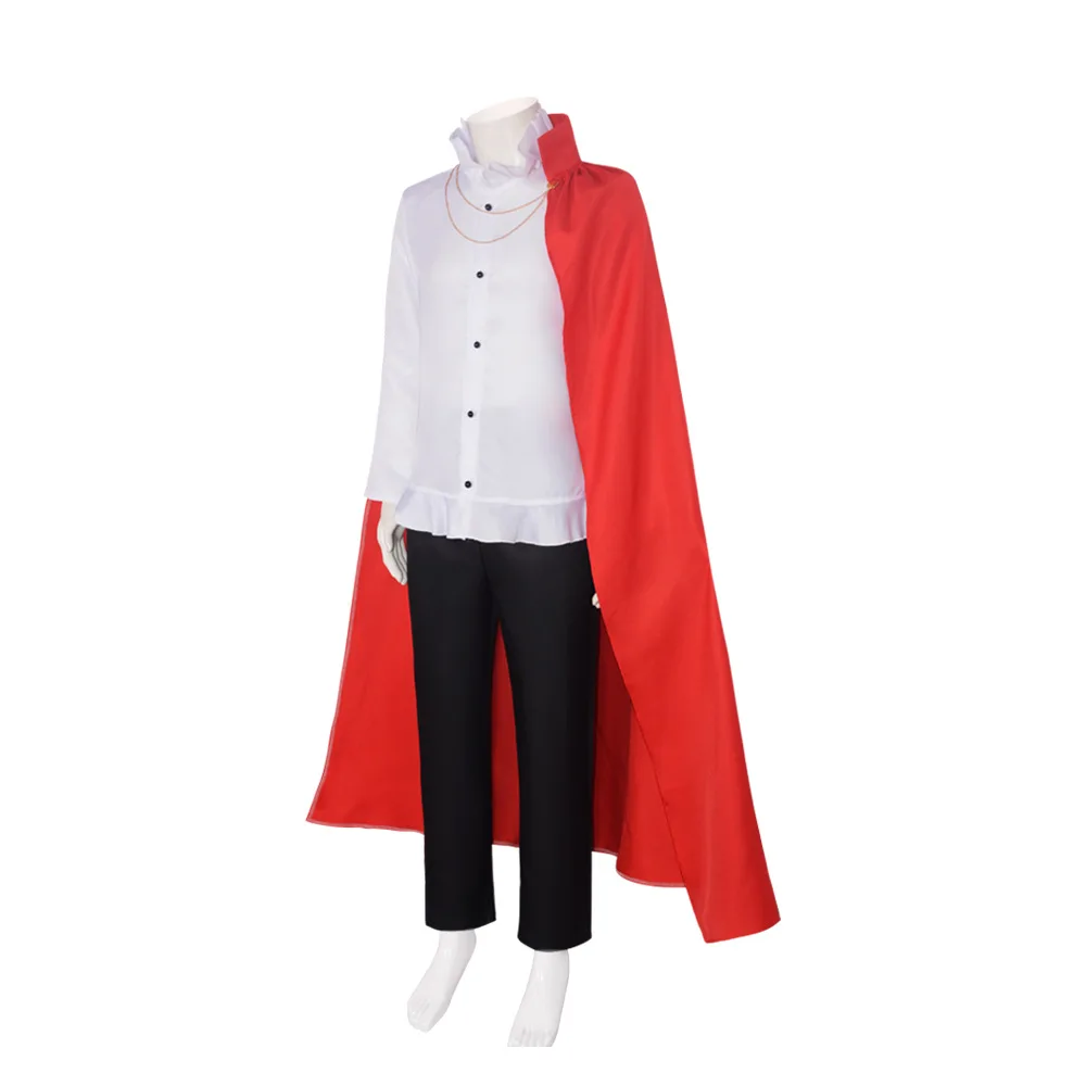 Cake Island Incident Vinsmoke Sanji Cosplay Costume White Ruffles Shirt Pants Red Cape Suit Halloween Man Woman Adult Costumes view 3