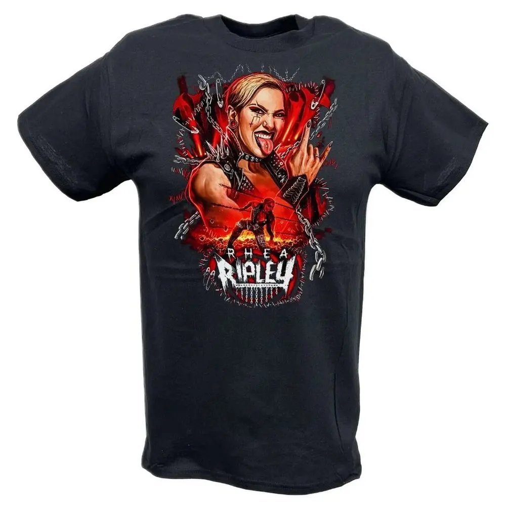 2025 camisetas de gran oferta Rhea Ripley siempre en la parte superior camiseta de cuatro posiciones 00009825 # Camiseta deportiva de lucha libre famoso luchador FANS hombre clo