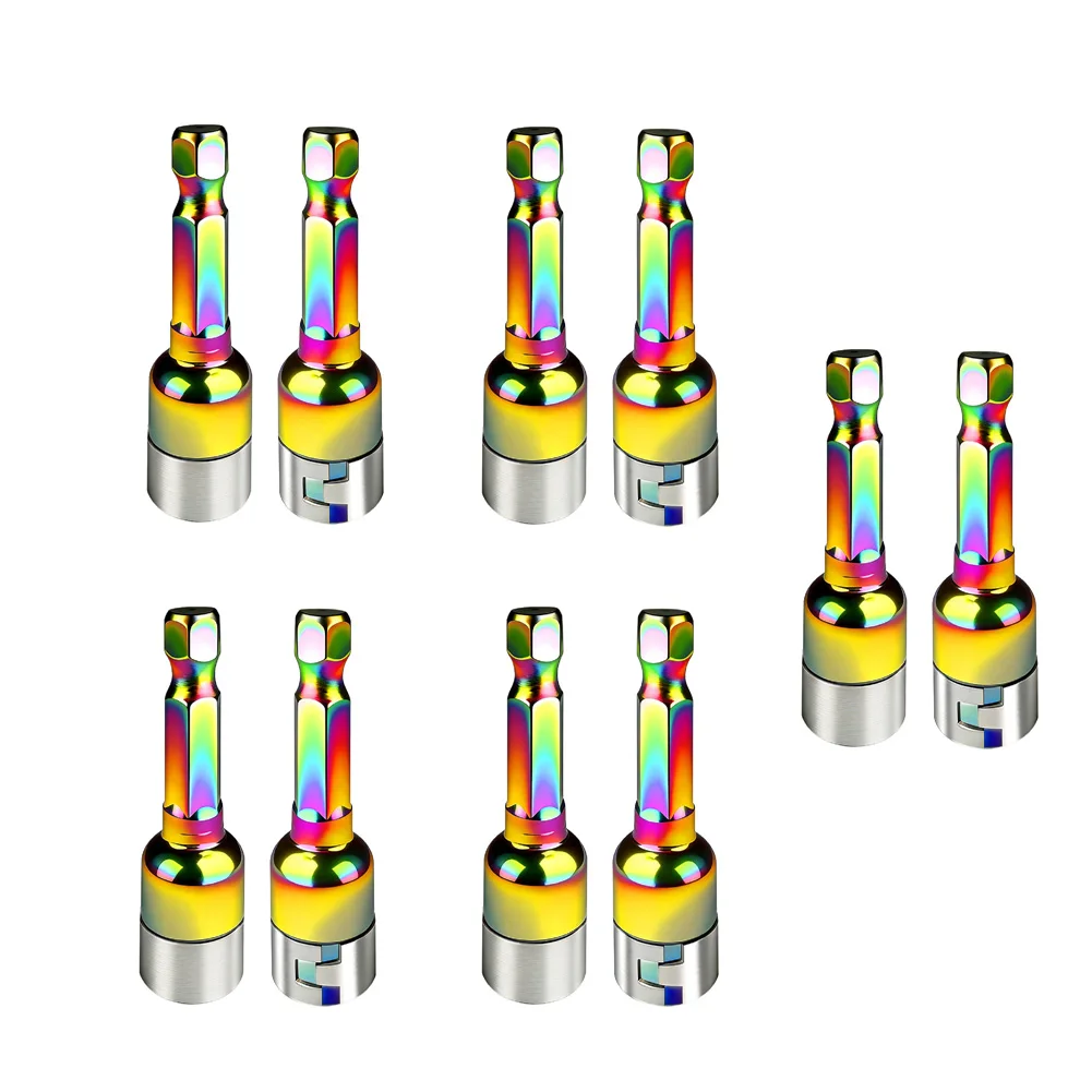 10-個-8-ミリメートル六角鋼球ソケット高トルク非磁性鋼球スリーブクイックリリースアダプタートルクレンチ自動車修理用