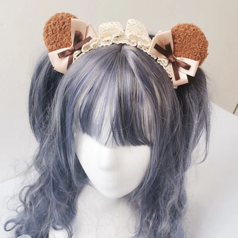 Ezchii Japanese Bear Ears fascia Lolita Sweet Cosplay accessori puntelli Kawaii emozionante Cute Soft Girl Heart Hairpin 6 c8652