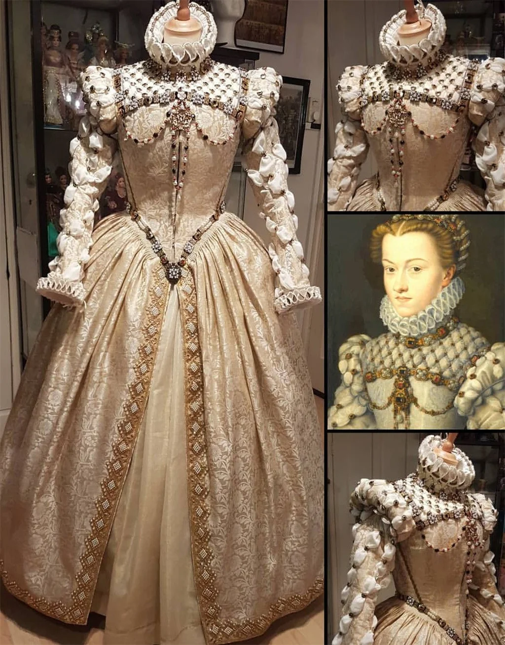Renaissance Tudor Period Queen Elizabeth Kostümkleid Mittelalterliches viktorianisches Tudor Queen Kleid Historisches ausgefallenes Ballkleid