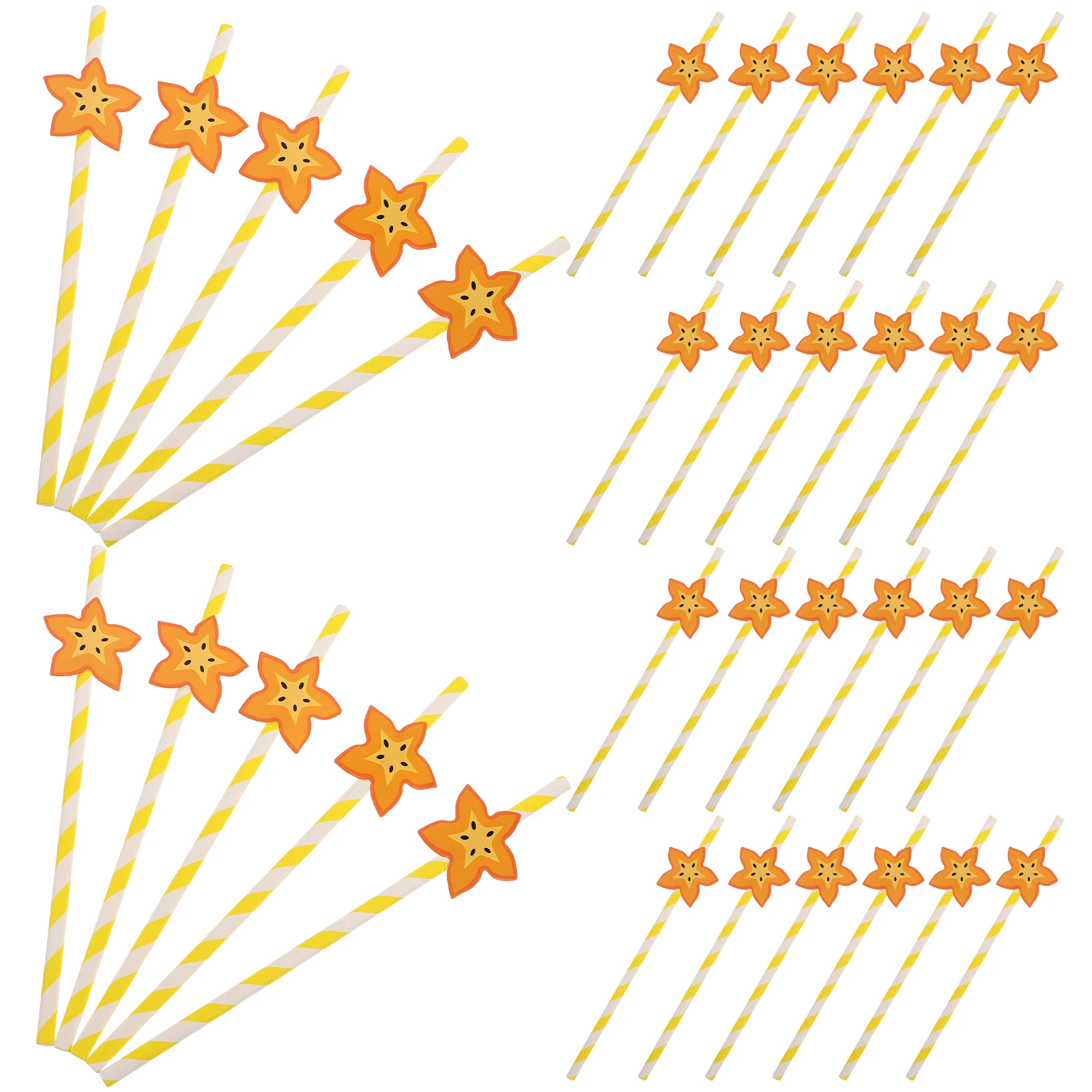 

100Pcs Disposable Paper Straws Shape Drink Stirrers Birthday Holiday Decorations