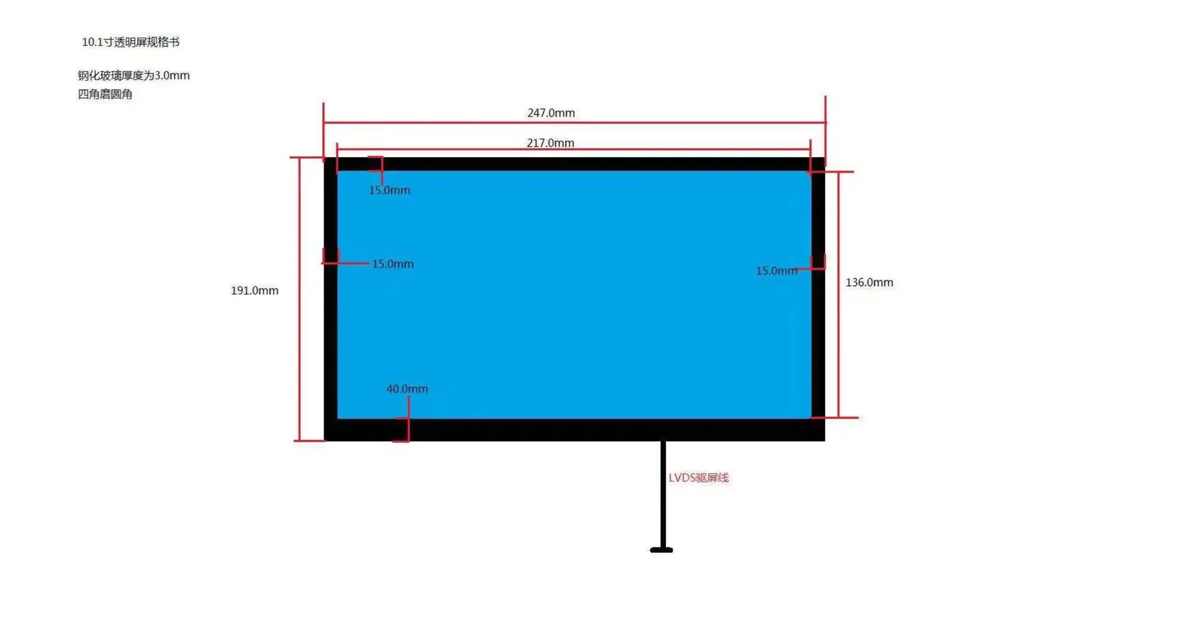 Schermo da 10,1 pollici