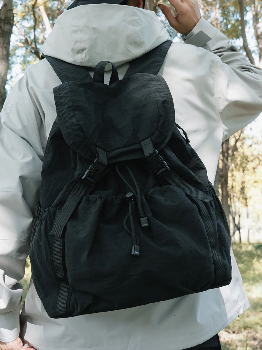 

Korean Sle Outdoor Sports Double oulder Bag Dstring Casual ex Large Capaci Lightweight Climbing Bag Faionable ...