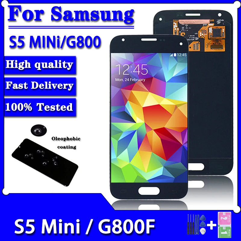 Super AMOLED For Samsung S5 Mini LCD Display touch screen digitizer assembly For Samsung G800 G800F G800H LCD