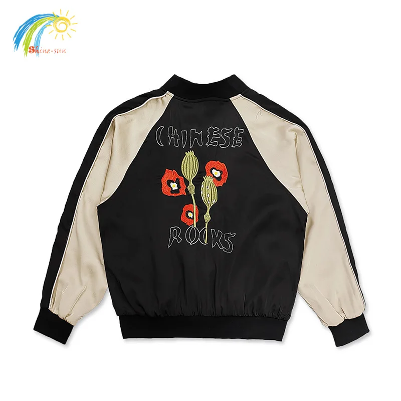 24FW Flower Embroidery Enfants Riches Deprimes Bomb Jacket Men Women Best Quality ERD Zip-Up Jackets Coats Inside Tags