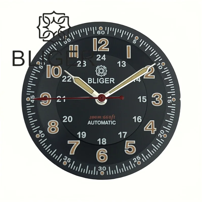 BLIGER 29 مللي متر المجال الطيار ساعة الطلب الأيدي مجموعة أسود أزرق أبيض الوجه صالح NH34NH35 ETA2824 PT5000 حركة تعديل أجزاء الساعة