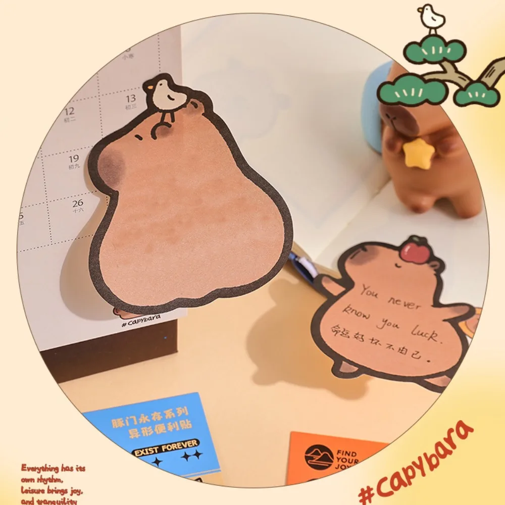 30pcs Gift Capybara Memo Pad Paper Animals Thickened Sticky Notes Kawaii Message Stickers Student