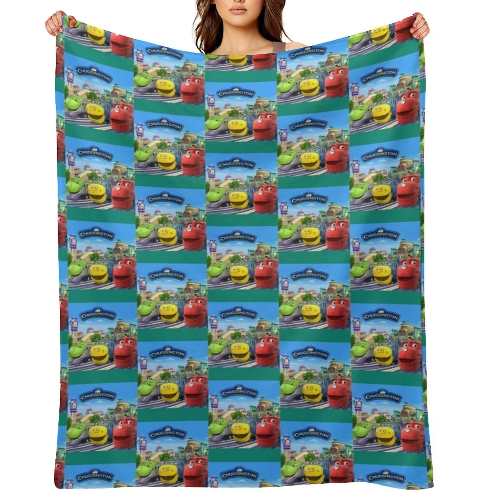 

Chuggington Background Throw Blanket Flannel Plush bed plaid Beach Blankets