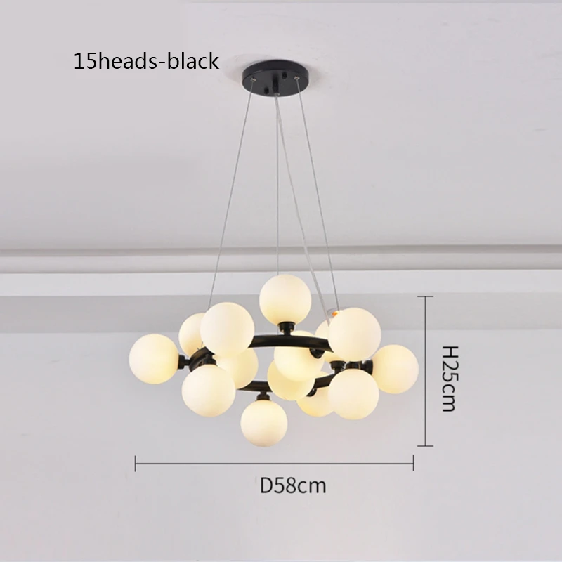 Nordic Ronde Kroonluchter Glazen Bal Kroonluchters Restaurant Bar Keuken Woonkamer Ring Scandinavische Lamp Armaturen