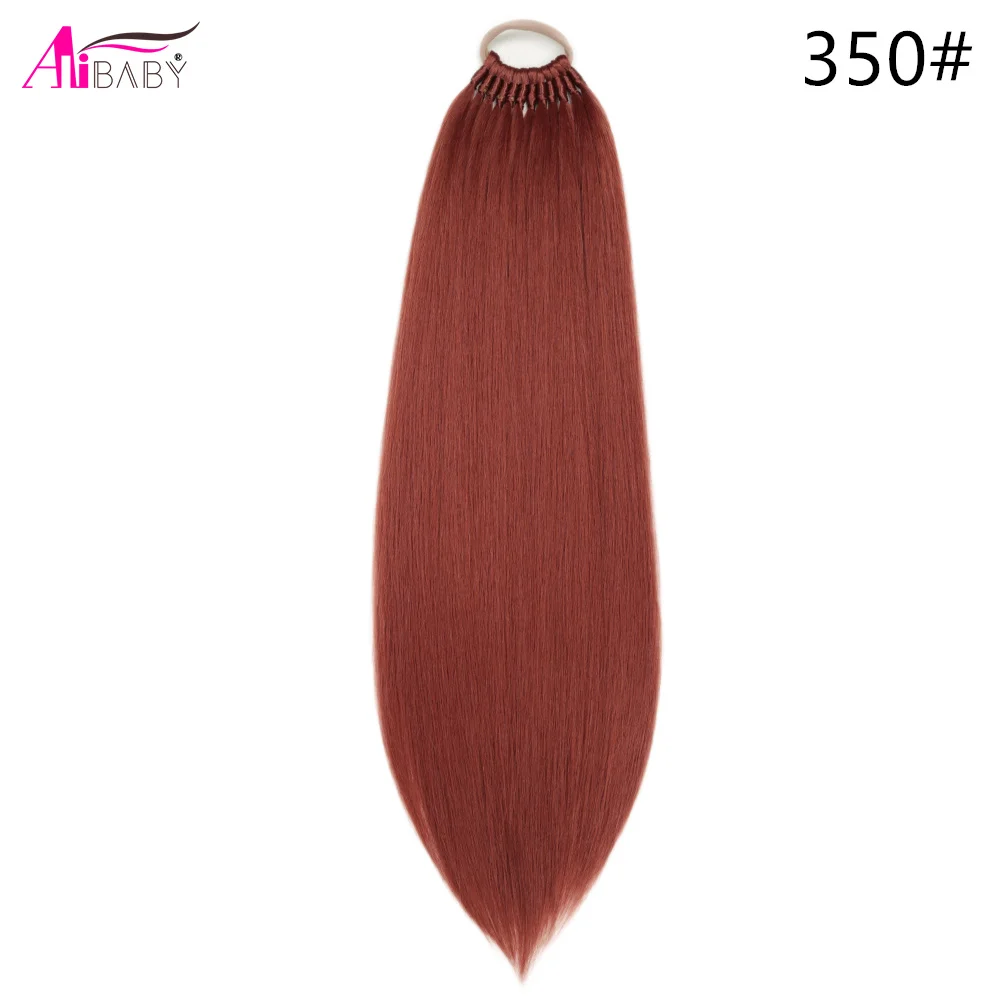 24 32 Zoll gerader Pferdeschwanz mit elastischem Band, synthetische Pferdeschwanzverlängerung, umwickelbarer hitzebeständiger Pferdeschwanz für Frauen – Detail 11