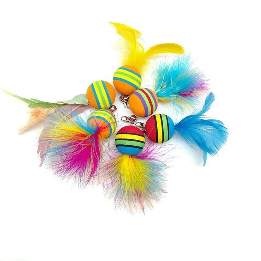 Cat Feather Toy Accessories Simulation Bird Mouse Cat Toy with Bell Interactive Kitten Toys for Cats Refill Replacement Products