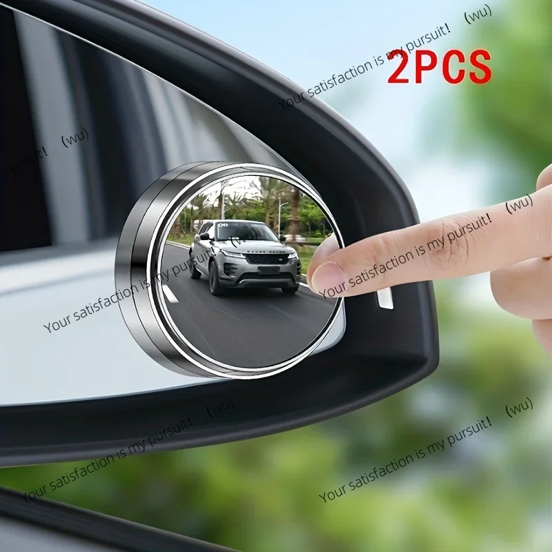 2 round high definition glass convex 360 ° wide angle side mirrors with ABS housing for cars, SUVs and trucks