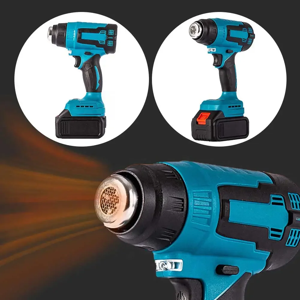 2000W Electric Heat Gun for Makita 18V Battery Cordless Handheld Hot Air Gun with 3 Nozzles Industrial Home Hair Dryer