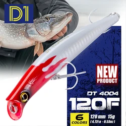 D1 Minnow Fishing Lure 120mm 15g Floating Japan Sea Bait Origin Hook Saltwater Hard Fishing Lure Pencil Baits Wobblers Of Bass