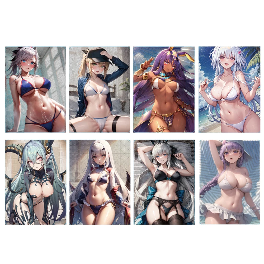 

8Pcs/set FGO Girls Laser Flash Card ACG Morgan Tiamat Lady Avalon Classic Anime Game Collection Cards Gift Toys