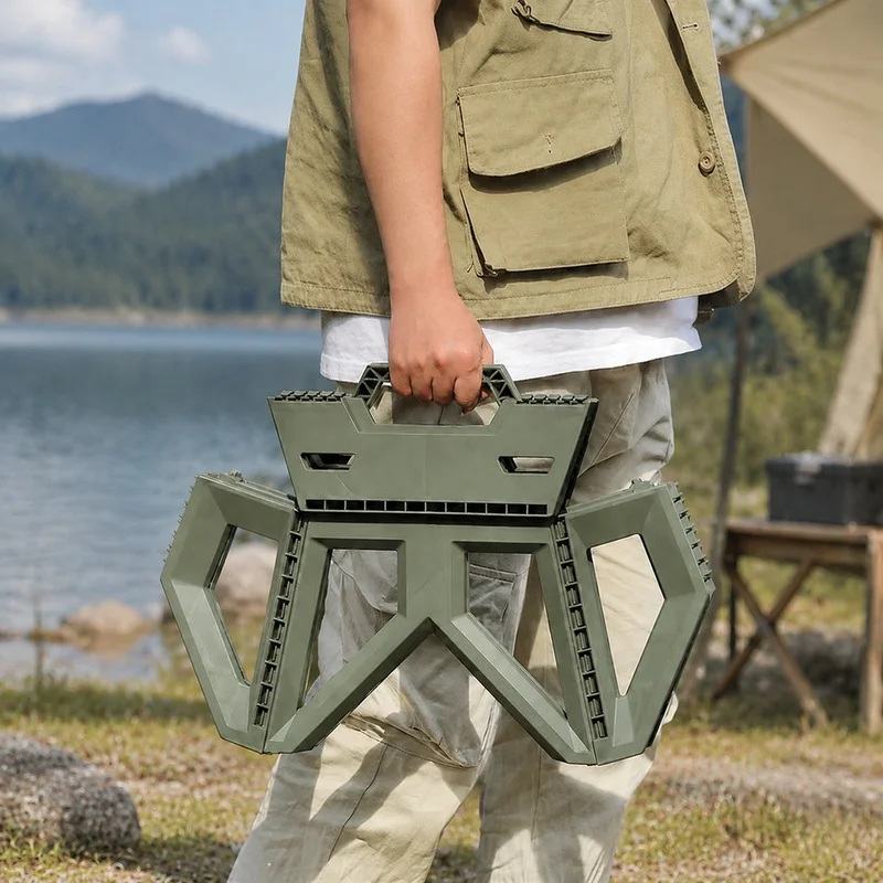 Portable Folding Outdoor Stool - Lightweight, Robust, and Compact Seat for Fishing, Camping, Beach Activities