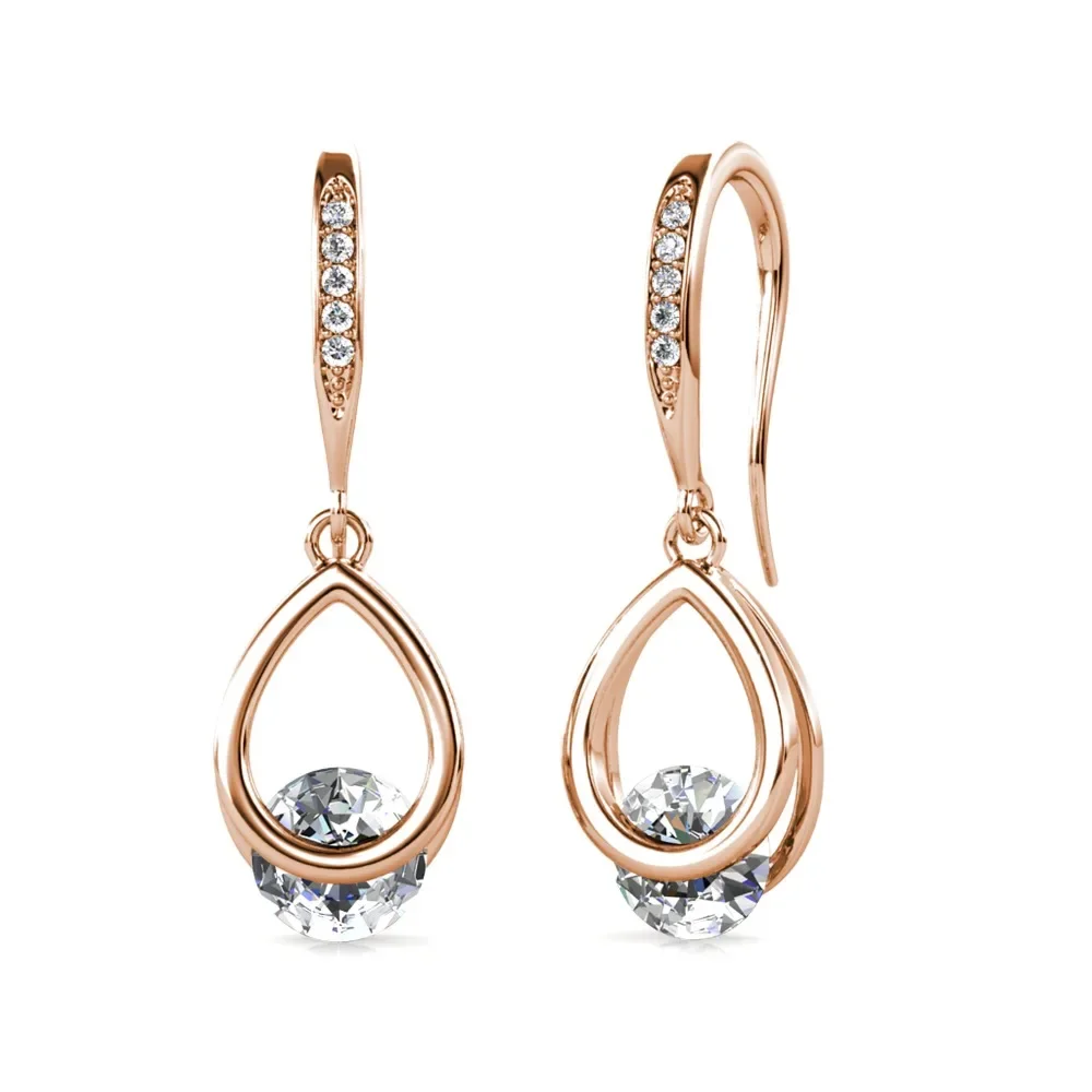 

Daisini серьги-кольца-капельки с кристаллами Сваровски, сверкающие кристаллы, модные украшения для ушей, очаровательный аксессуар, подарок