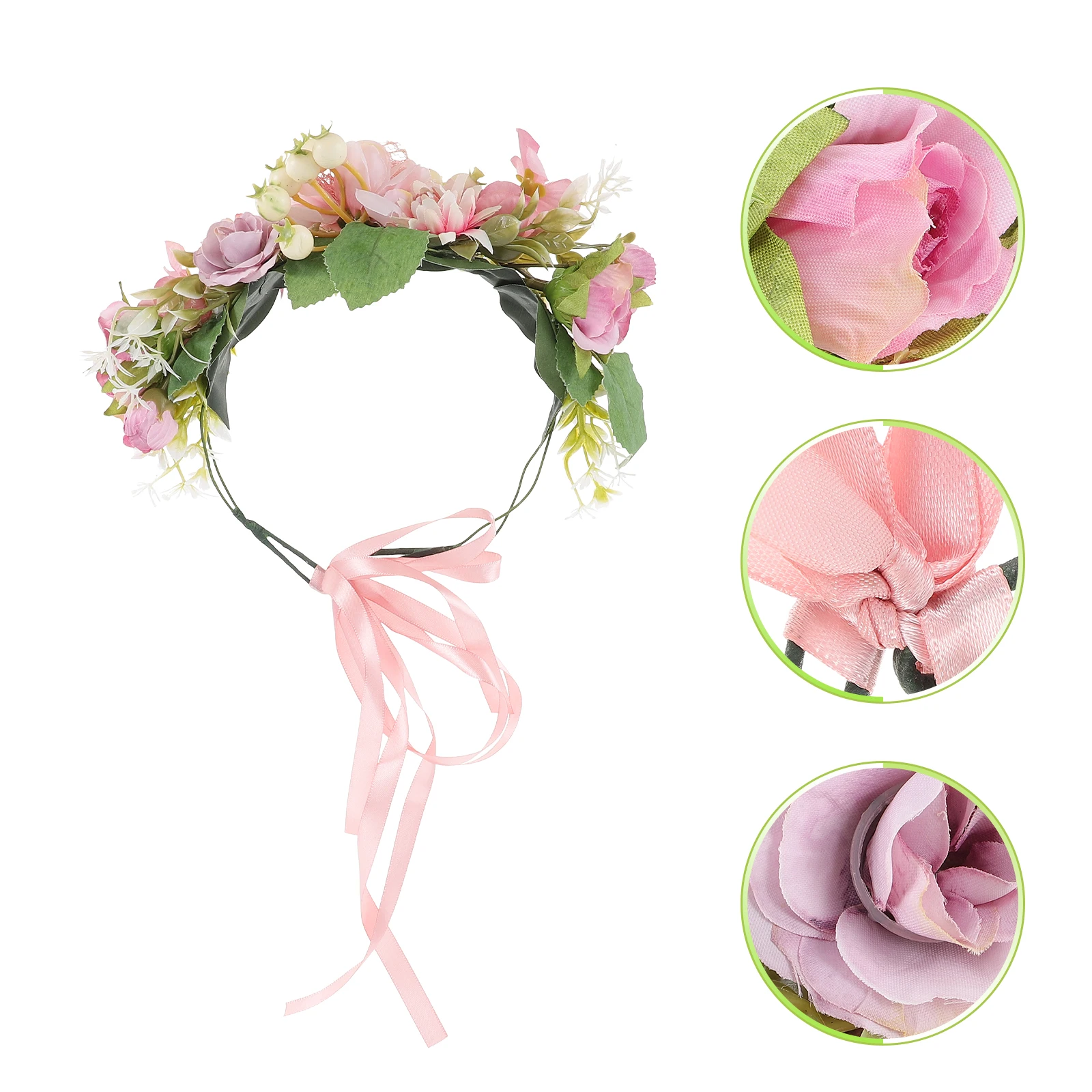 

Flowers Headb Crown Wedding Bridal Wreaths Rose Headb s Women Pp Sweet Fashionable Comfortable Hairstyle Accessory Photo