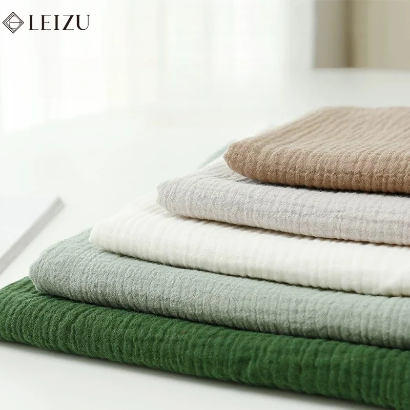 Pure Cotton Double-layer Gauze Fabric Solid Color Soft Breathable Warm for DIY Sewing Baby Clothing,Pillows,Towels,Home Clothes