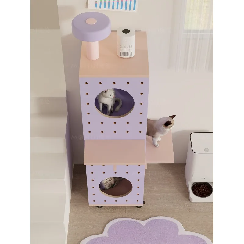 Movable cat climbing frame cat litter household display case