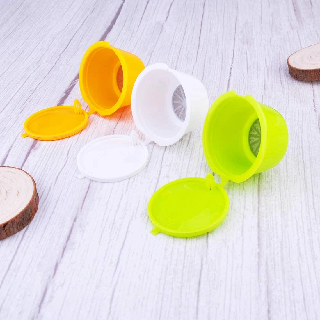 3 Pcs Coffee Capsules Refillable Coffee Capsules Pods Reusable Universal Coffee Filter with Spoon Brush for A