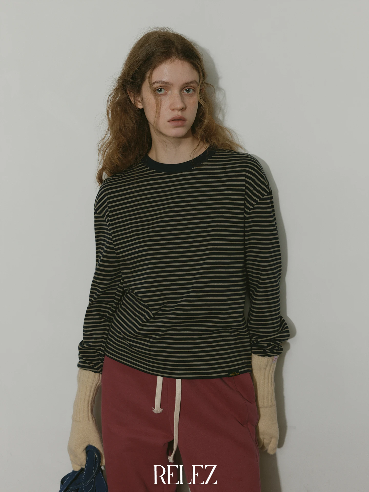 

Новый женский повседневный хлопковый топ свободного кроя в полоску с круглым вырезом, базовый слой