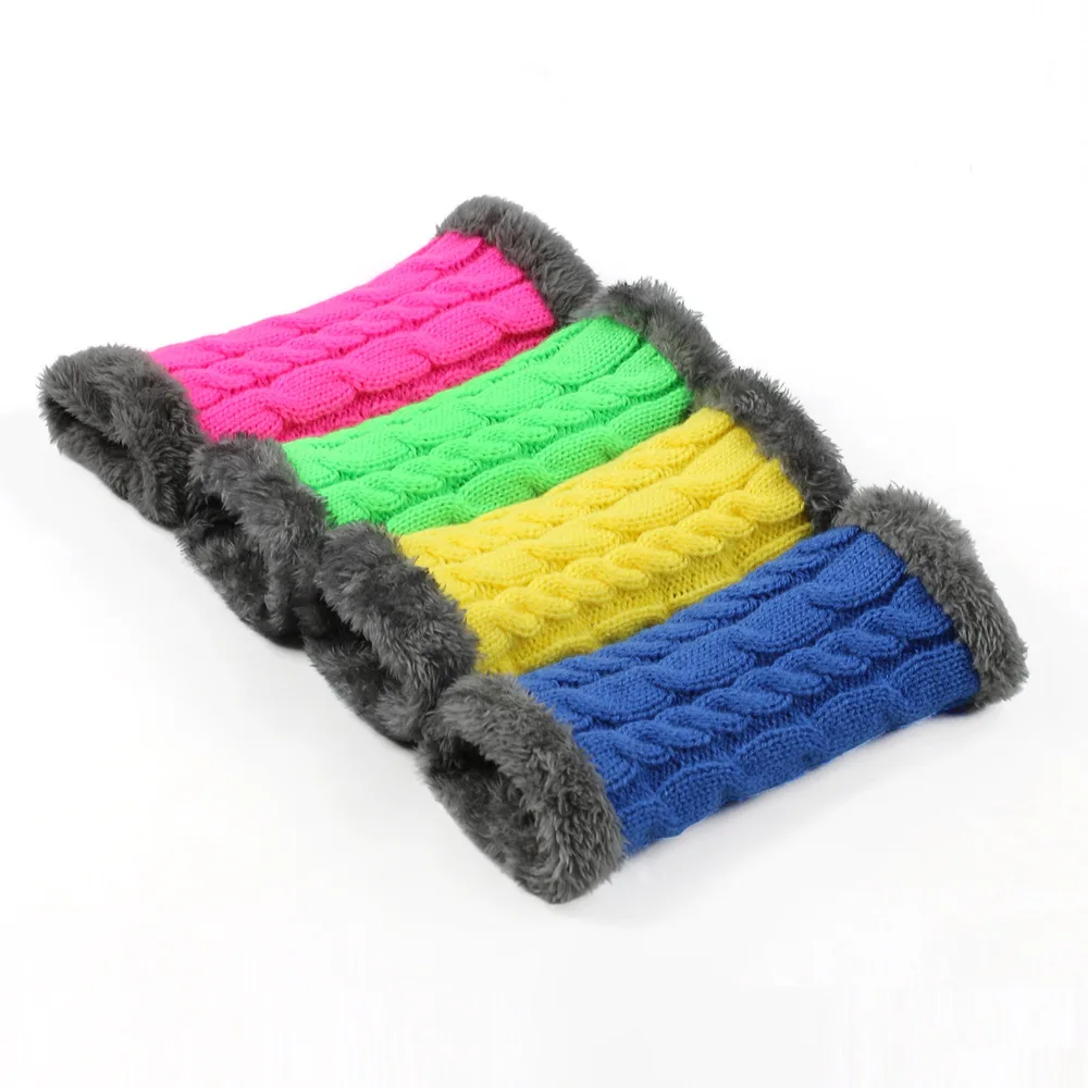 Knitted Winter Gloves Fleece Lined Thermal Warm Mittens Thick Knit Arm Sleeves Cold Weather Essential