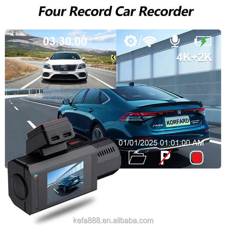 سيارة Dvr داش كام دوبل كامارا 4k + 2k واي فاي عدسة مزدوجة الأمامي والخلفي 4k + 2k داش كاميرا سيارة الصندوق الأسود داشكام سوني الاستشعار مع نظام تحديد المواقع