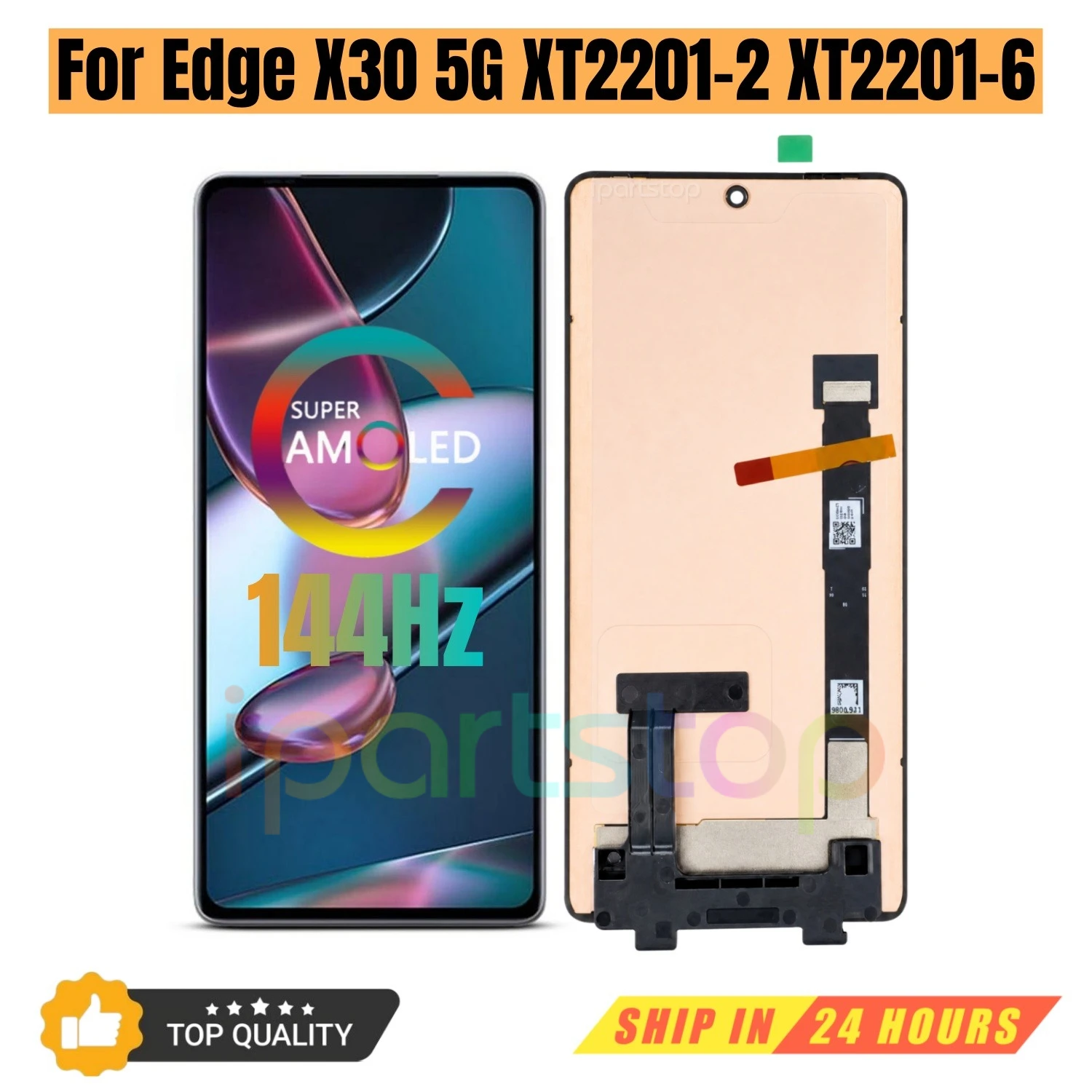 iParts Replacement New Display for Motorola Edge X30 5G XT2201-2 XT2201-6 144Hz OLED Touch Screen Digitizer Assembly OEM Tested