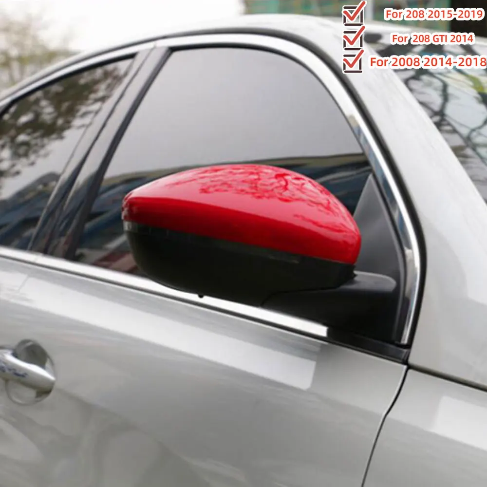 

Car Rearview Mirror Cover Trims for Peugeot 208 2015-2019 2008 2014-2018 208GTI 2014 Side Door Rearview Case Carbon ABS Acc.