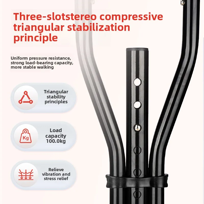 Aluminum Alloy Detachable Foldable Underarm Crutches Armpit Crutch Spring Shock Absorption Walking Stick Mobility Aids Crutches