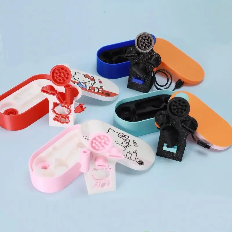 

Миниатюрный фен для кукольного домика KT Cat с коробкой для хранения воздуховодов - набор моделей аксессуаров для кукол для украшения сцены бытовой техники