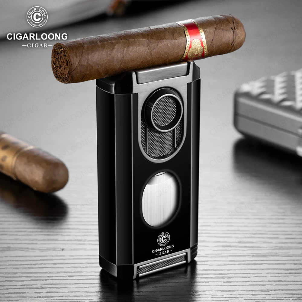 Encendedor de cigarros portátil práctico multifuncional 3 en 1 tres fuegos rectos suave V tijera soporte caja de regalo