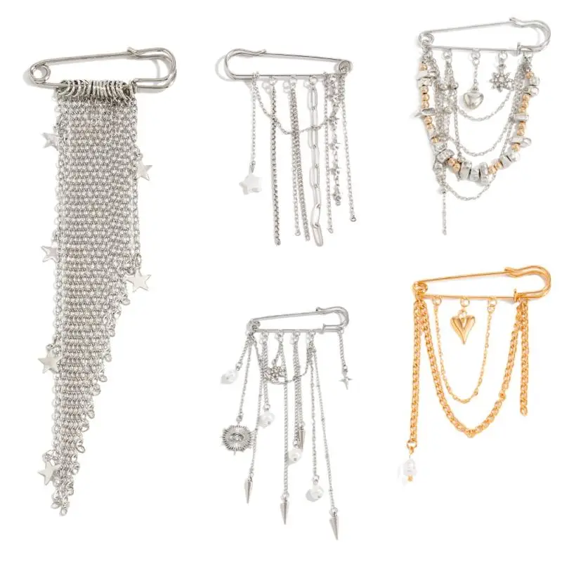 (.) Tassel Pins Jewelry Fashion Autumn Winter Coat Brooch Waist Buckle Button Clasps Trouser Leg Decorative Brooch For Party