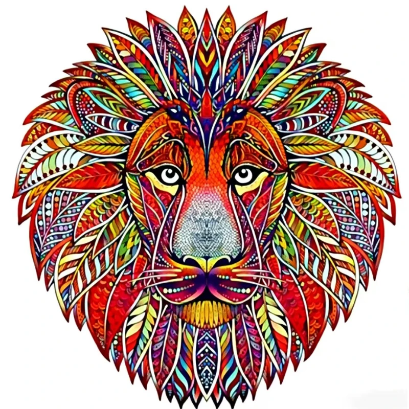 

Unique Shape Animal Wooden Puzzle for Adults Lion King Puzzle Art Toys Family Games Home Decoration