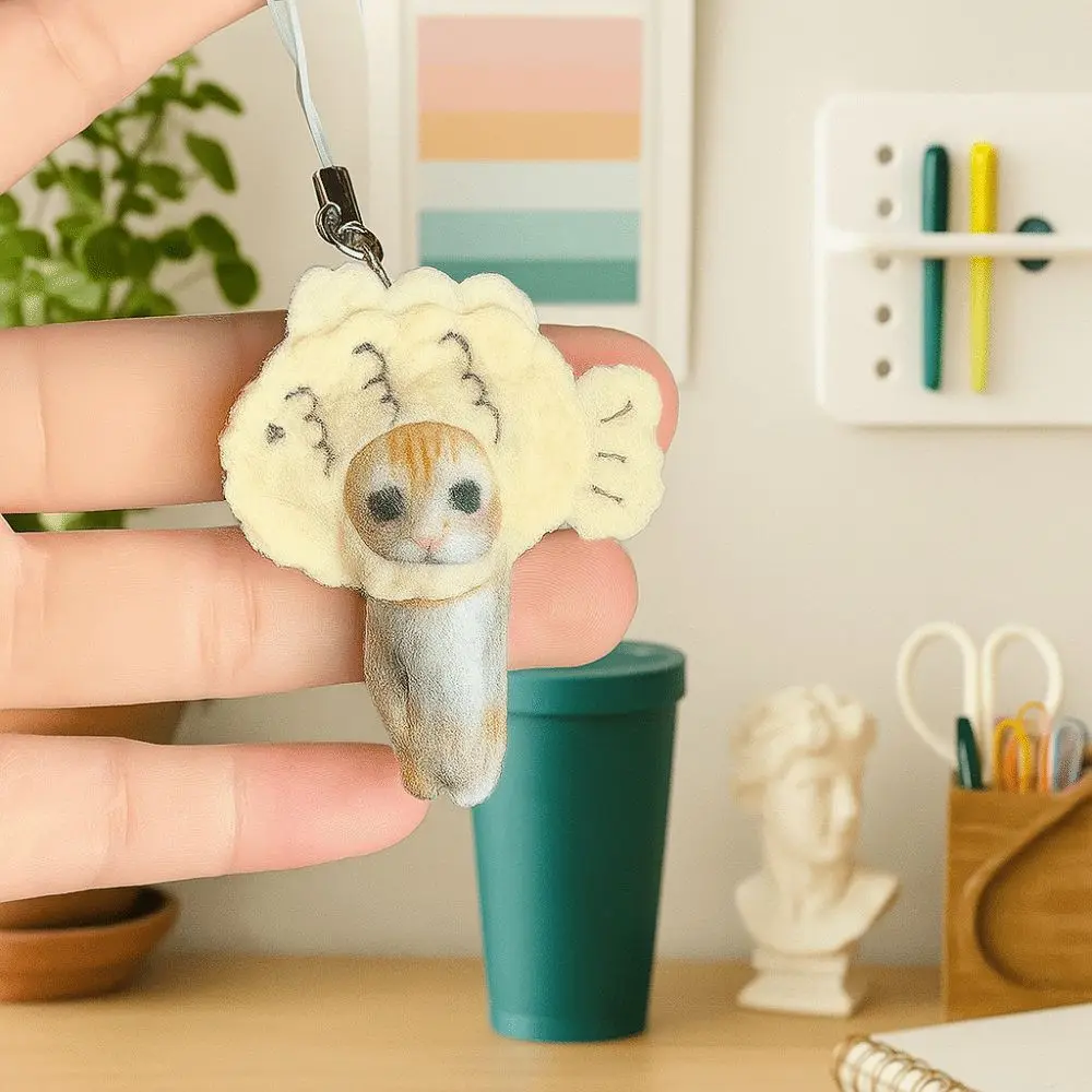 Creative Design Cartoon Cockroach Cat Material Material Package Doll Keychain Cockroach Cat Keychain Material Phone Pendant